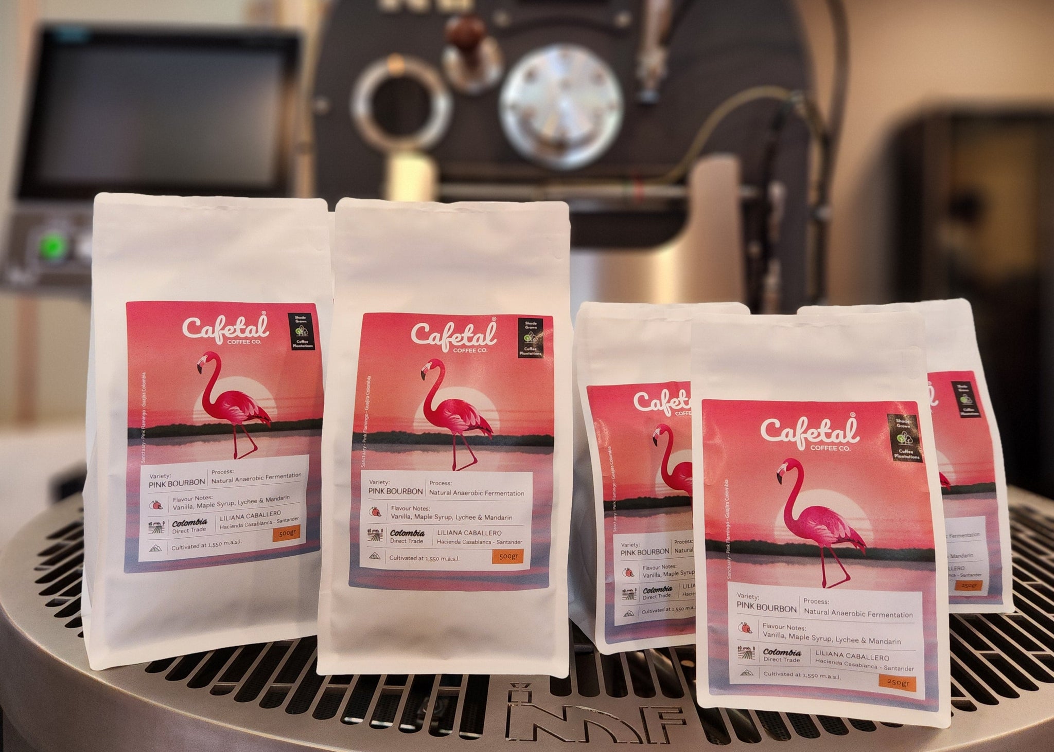 Pink Bourbon Coffee on IMF Coffee Roaster Machine